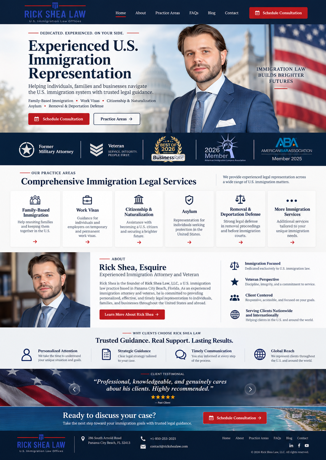 Full Rick Shea Law home page concept